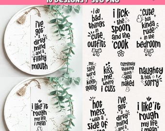 Smut Book Lover Bookmark SVG Bundle, Printable Bookmarks, cut files for Cricut