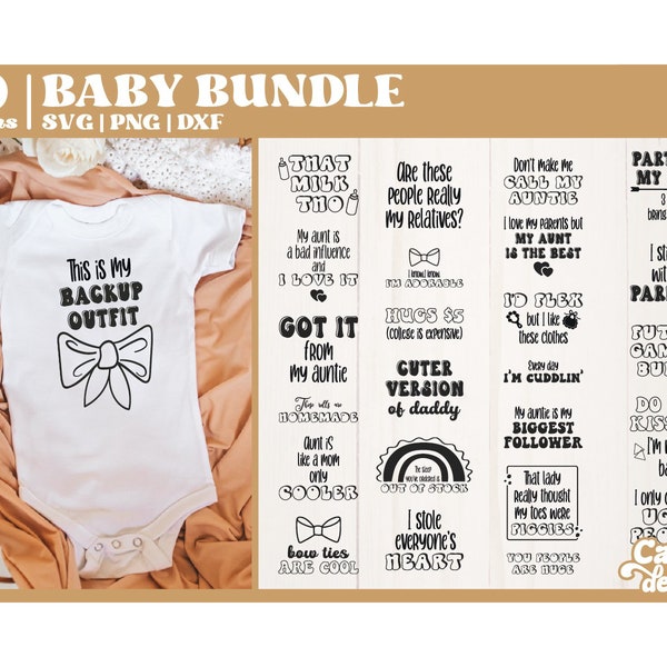 Funny Baby Bib SVG Bundle, Baby SVG Designs, newborn svg and sublimation, Baby quote svg, Baby Sayings SVG, Cut File for Cricut
