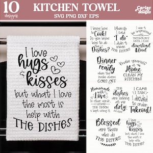 Pacote SVG de toalha de cozinha engraçada, SVG de cozinha engraçada, Sublimação de toalha de chá engraçada, Sublimação de toalha de cozinha, Arquivo de corte para Cricut
