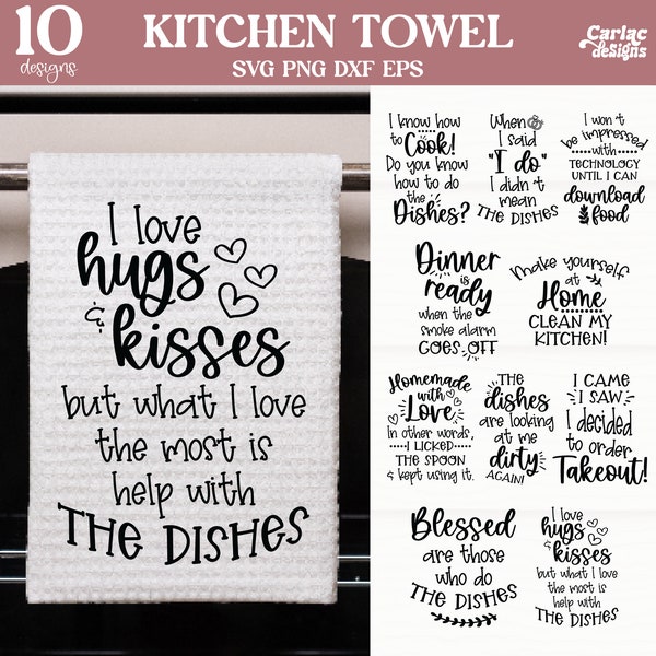 Funny Kitchen Towel SVG Bundle, Funny Kitchen SVG, Funny Tea Towel Sublimation, Kitchen Towel Sublimation, Cut File for Cricut