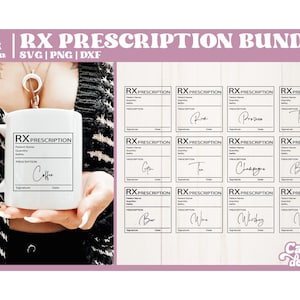 Funny RX recept SVG-bundel, Funny Pharmacy SVG, Funny alcohol SVG, Presciption SVG, gesneden bestand voor Cricut