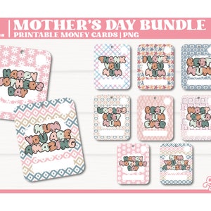 Lot de cartes de vœux pour la fête des mères | Bonne fête des mères | Fête des mères PNG | Carte postale pour maman | Lot de cartes de crédit | -- Téléchargement numérique --
