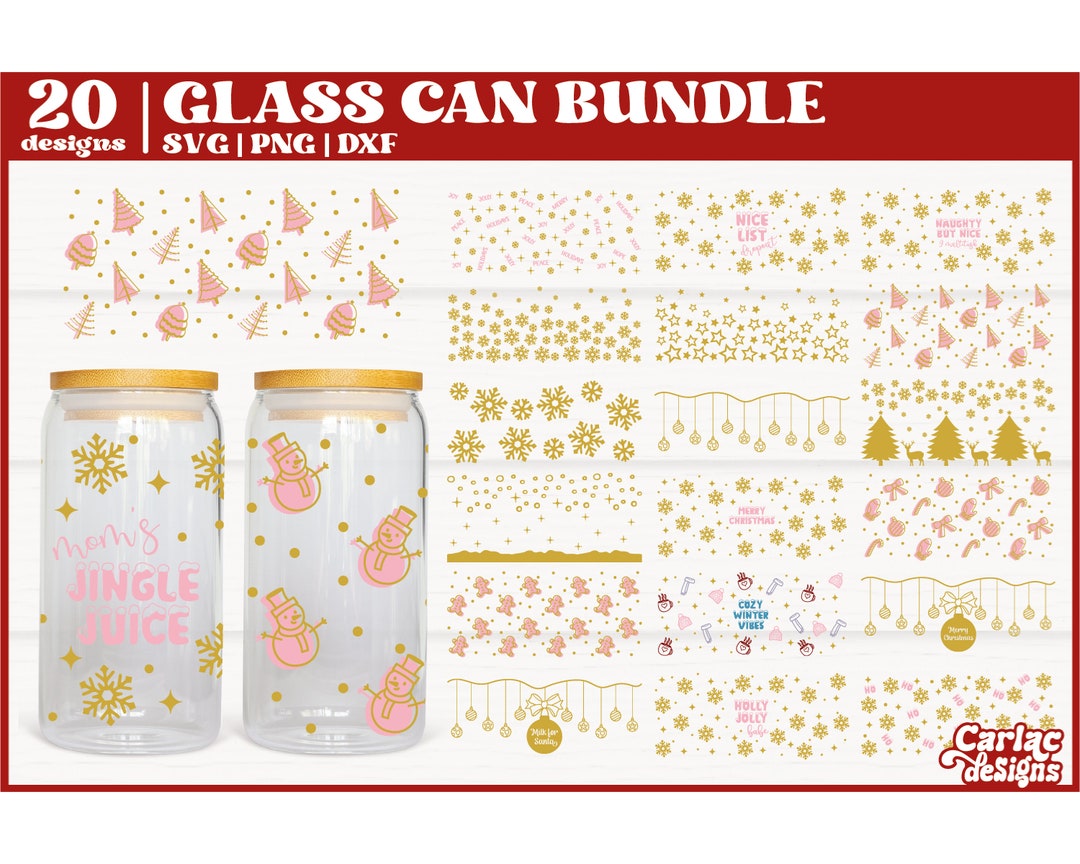 Christmas Glass Can Wrap SVG Bundle | Winter Designs (digital Download ...