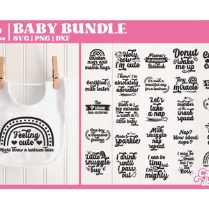 Grappige babyslabbetje SVG-bundel, baby-svg- en sublimatieontwerpen, baby gezegden SVG, peutersvg- en sublimatieontwerpen, gesneden bestand voor Cricut