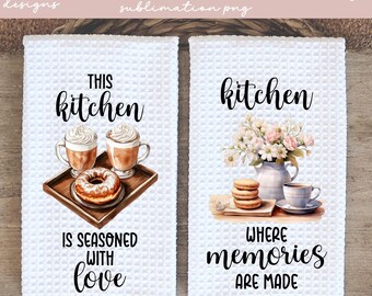 Diseños de sublimación de toallas de cocina, paño de cocina neutro (descarga digital)