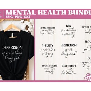 Mental Health SVG Bundle | Awareness SVG Bundle | Mental Health cut files for Cutting Machines | -- Digital Download --