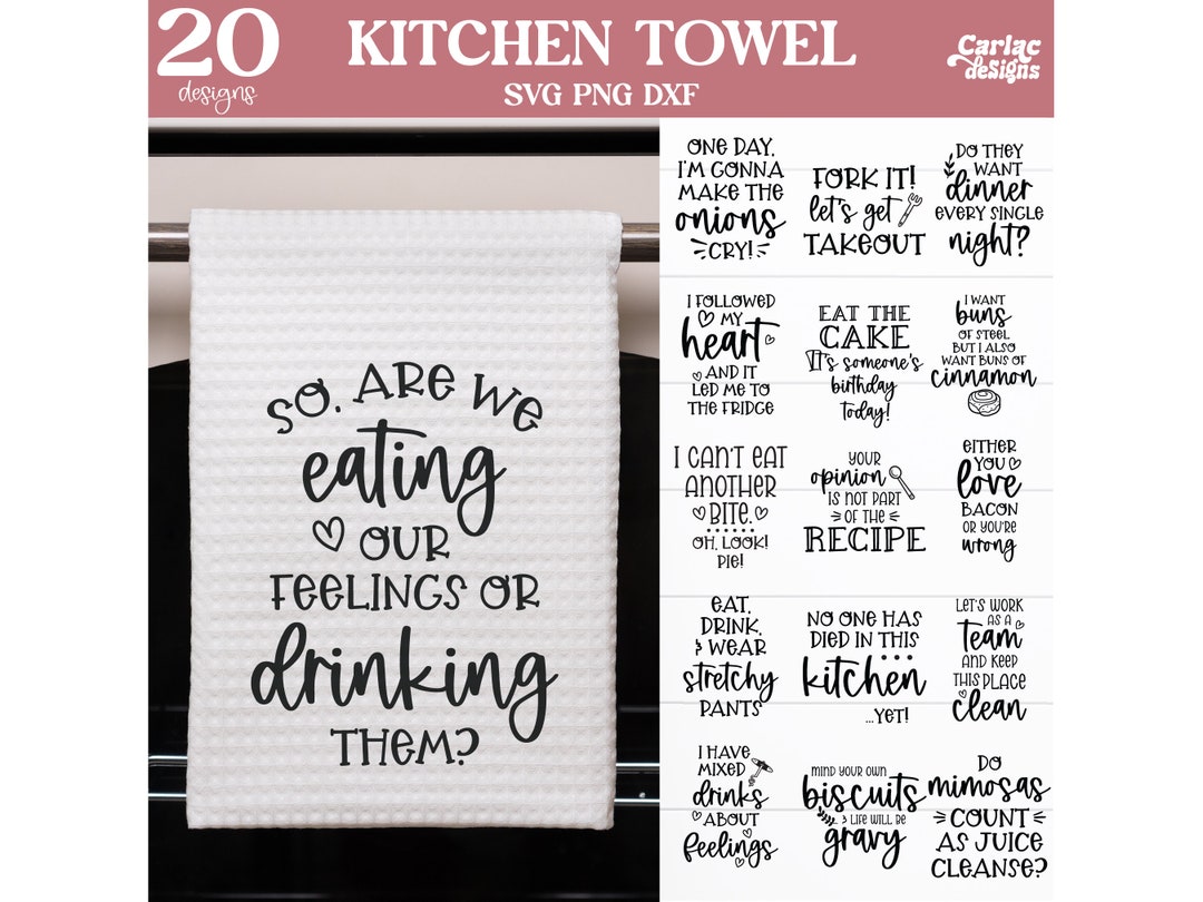 Sarcastic Dish Towel Quotes Sublimation Bundle Funny Kitchen