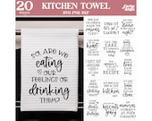 Funny Kitchen Towel SVG Bundle, Tea Towel Sublimation Designs