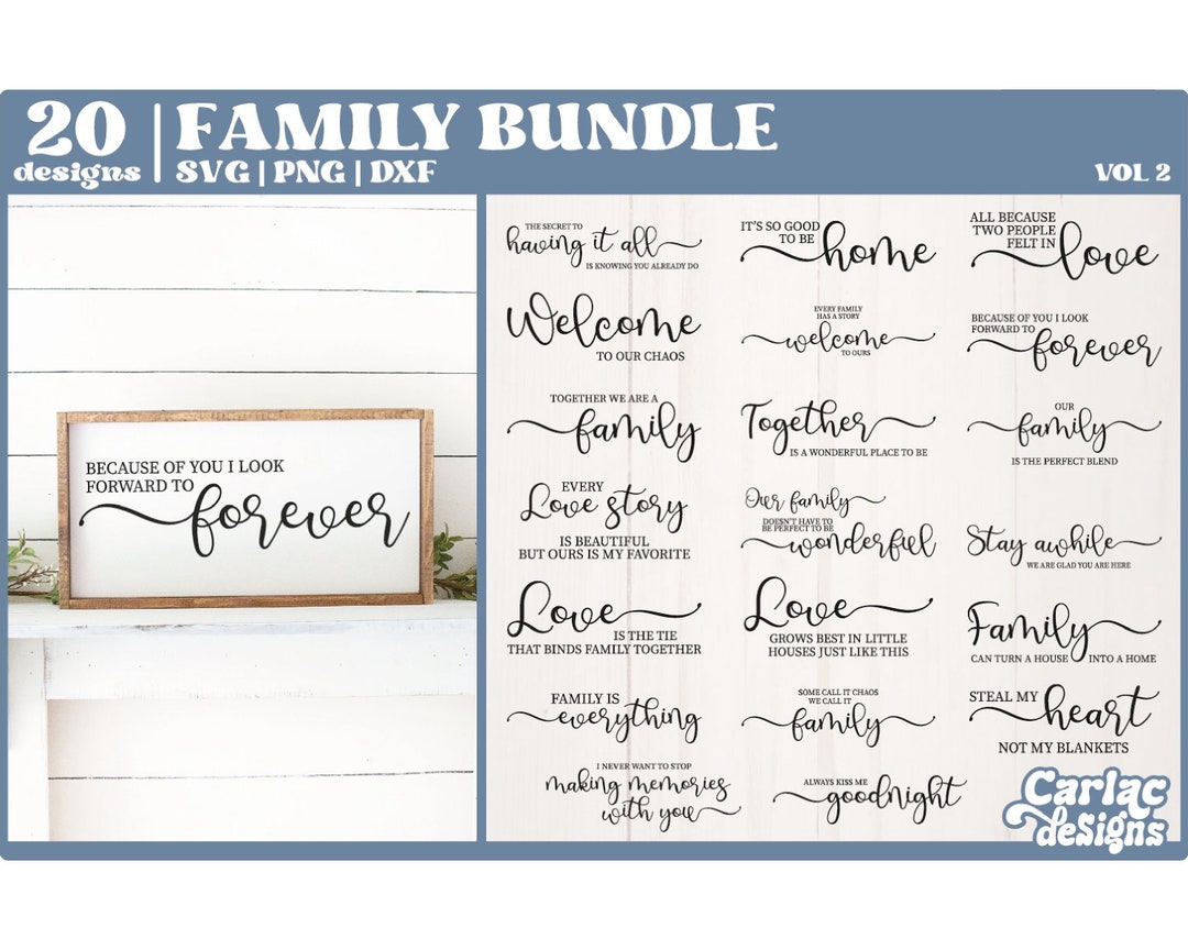 Farmhouse Home Sign SVG Bundle | Family Wall Decor (digital Download ...