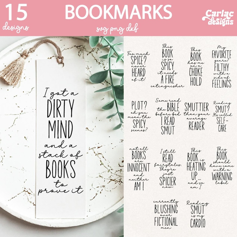 Smut Book Lover Bookmark SVG Bundle
