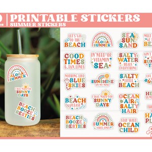 Summer Stickers Bundle | Beach Stickers Bundle | Beach printable stickers | -- Digital Download --