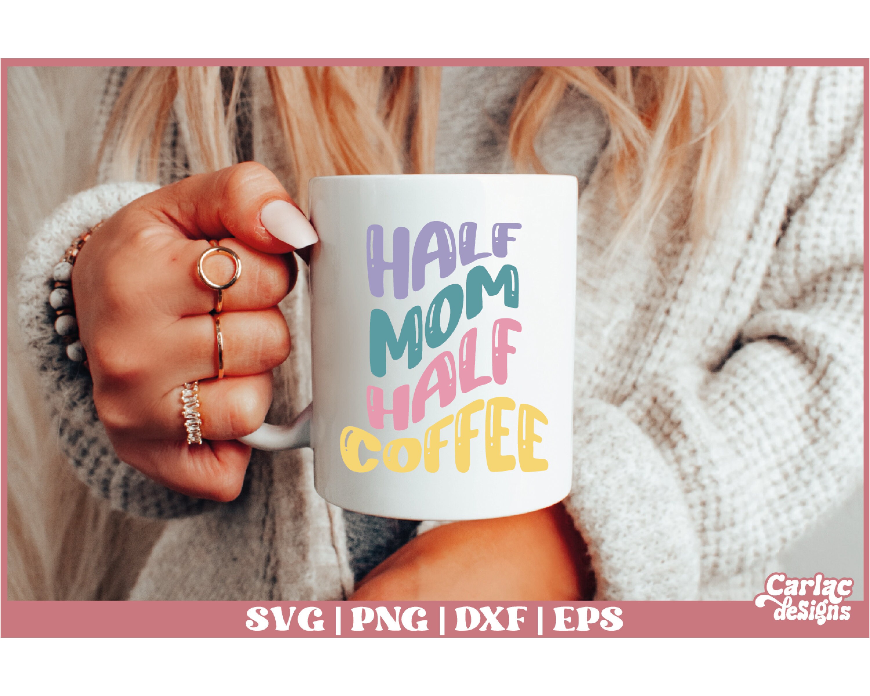 Half Mom Half Coffee Glass Cup