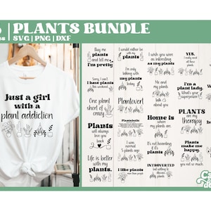 Grappige plant SVG-bundel, plantenliefhebber SVG, tuin SVG, tuinieren SVG, plant teken SVG, gesneden bestand voor Cricut