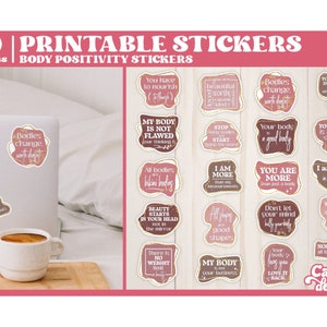 Pegatinas imprimibles motivacionales, pegatinas imprimibles inspiradoras, pegatinas imprimibles sobre salud mental, impresión y corte, archivos para Cricut