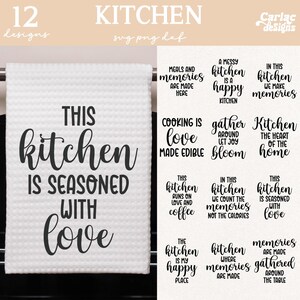 Küchenhandtuch SVG Bundle, Küche Sprüche SVG, lustige Geschirrtuch Sublimation, Küchentuch Sublimation, Cut File für Cricut