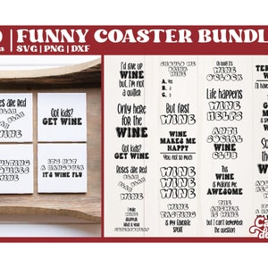 Untersetzer SVG Bundle, Wein Untersetzer svg, Bierdeckel svg, Cut File for Cricut
