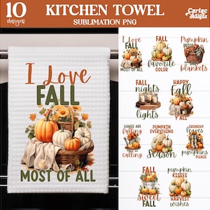 Sublimation de torchons d'automne, lot de sublimations de torchons de Thanksgiving, sublimation de Thanksgiving, sublimation de torchons d'automne