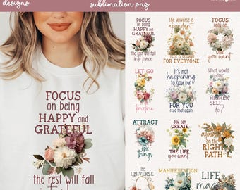 Inspirational Shirt Sublimation Designs, Mental Health PNG Bundle