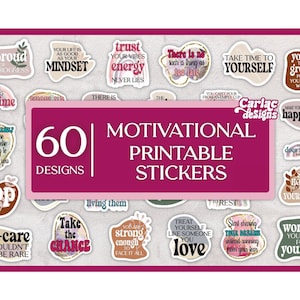 Motivierende druckbare Aufkleber, Inspirational druckbare Aufkleber, druckbare Aufkleber für psychische Gesundheit, Drucken und Schneiden, Dateien für Cricut