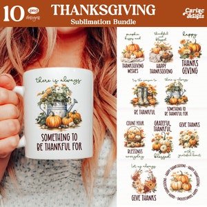 Sublimação de caneca de Ação de Graças, sublimação de outono, sublimação de Ação de Graças, sublimação de toalha de cozinha de outono, sublimação de toalha de chá de outono