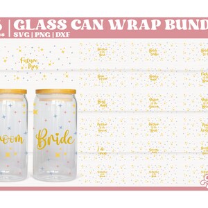 Wedding Glass Can Wrap SVG | 16oz Glass Can Wrap |  Wedding Glass Can Wrap | -- Digital Download --