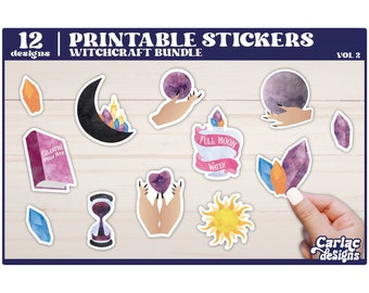 Witchcraft Sticker Bundle, Magic Stickers, 12 Designs (Digital Download)