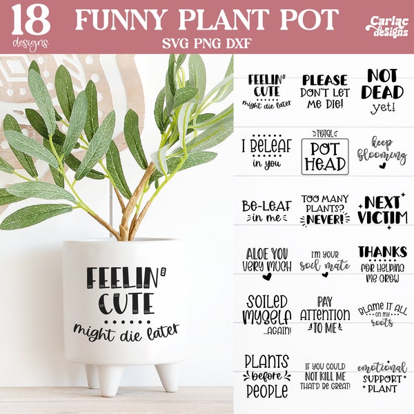 Pflanzenzitat SVG-Bundle, Sublimationsdesigns (Schnittdatei)