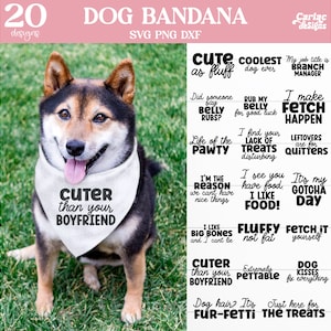 Lot de Bandana SVG pour chien, Bandana pour chien SVG, lot de SVG drôle de chien, dessins par sublimation Badana de chien, fichier de coupe pour Cricut