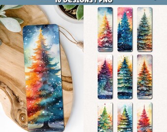 Christmas Tree Bookmarks PNG, Printable Christmas Bookmarks