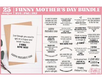 Funny Mother's Day SVG Bundle | Card Cut Files (Digital Download)
