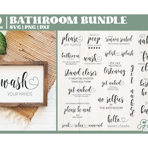 Grappige badkamer SVG-bundel, badkamer svg, badkamer teken svg, toilet teken svg, grappig huis teken svg, toilet SVG, gesneden bestand voor Cricut