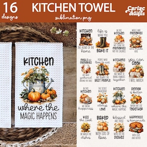 Kitchen Towel Sublimation Bundle, Pumpkins Sublimation, Pumpkins Kitchen Towel Sublimation, Tea Towel Sublimation Designs