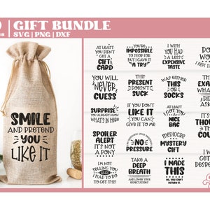 Lustige Geschenktüte SVG Bundle, lustige Geschenkanhänger SVG, Geschenktüte Sublimation, Geschenkanhänger svg, Geburtstagskarte svg, Cut File für Cricut