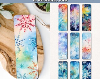 Snowflakes Printable Bookmarks, Christmas Printable Bookmark (Digital Download)