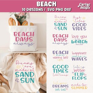 Strand Sublimationsdesigns, Sommer SVG-Schnittdateien Bundle (Digitaler Download)