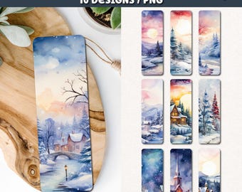 Christmas Night Bookmarks PNG, Printable Christmas Bookmarks