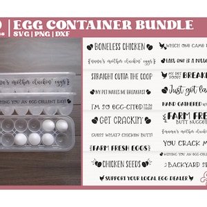 Pacote SVG de recipiente de ovo engraçado, caixa de armazenamento de ovo engraçada SVG, fazenda svg, recipiente de ovo svg, caixa de ovo svg, frango svg, arquivo de corte para Cricut
