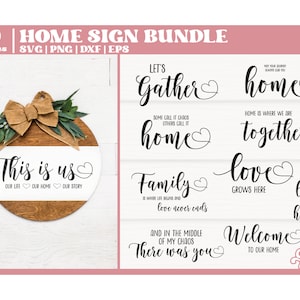 Willkommensschild SVG Bundle, Türschild Bundle, Hausschild svg, Familienschild svg, Bauernhausschild svg, Cut File für Cricut