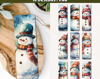 Snowman Printable Bookmarks, Christmas Printable Bookmark (Digital Download)
