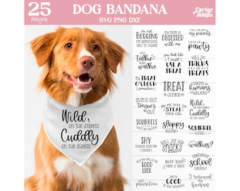 Dog Bandana SVG Bundle, Dog Bandana SVG, Funny Dog SVG Bundle, Dog Badana Sublimation Designs, Cut File for Cricut