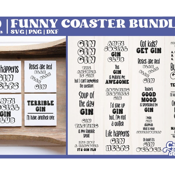 Funny Coaster SVG Bundle | Gin Coaster Bundle | Coaster File for Cutting Machines | Vol8 -- Digital Download --