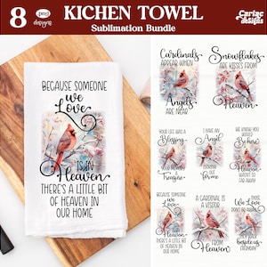 Pacote de sublimação de toalhas de cozinha, toalha de cozinha In Memory, toalha de cozinha Remembrance, arquivo de corte para Cricut
