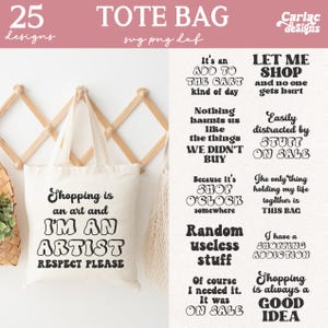 Funny Tote Bag SVG Bundle, Shopping Bag SVG bundle, Cut Files for Cricut, Laser Files