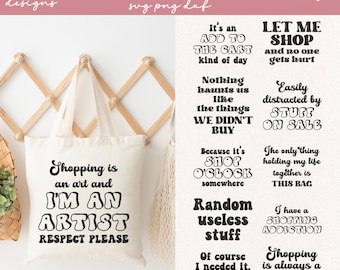 Funny Tote Bag SVG Bundle, Cricut Laser Cut Files