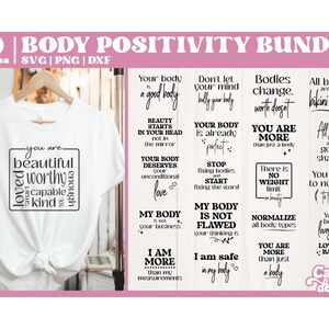 Body Positivity SVG, motivierende SVG-Bundle, inspirierende SVG-Bundle, Manifestieren SVG Bundle, psychische Gesundheit svg, Schnittdateien für Cricut
