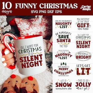 Mug de Noël drôle SVG, SVG anti Noël, chemise de Noël svg, sublimation de Noël, sublimation anti Noël, fichier coupé pour Cricut