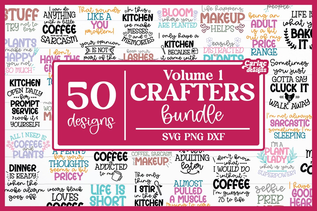 Funny Sarcastic SVG Designs Bundle, Crafters Cut Files (50 Designs) - Etsy