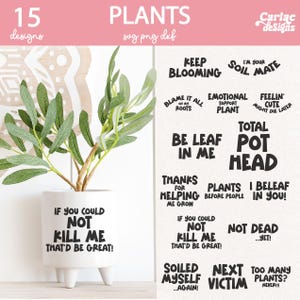 Bundle SVG plante drôle, lot de citations de jardinière, conception drôle de sublimation de plante, amoureux des plantes SVG et conceptions de sublimation, fichier de coupe pour Cricut