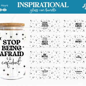 Motivational Glass Can Wrap SVG Bundle | Inspirational Glass Can Wrap | Glass Can Wrap SVG | 16oz Glass Can Wrap | -- Digital Download --