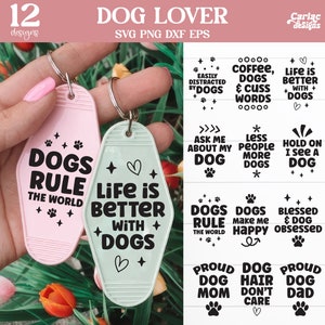 Honden Motel sleutelhanger SVG-bundel, honden SVG, honden sleutelhanger SVG, gesneden bestanden voor Cricut